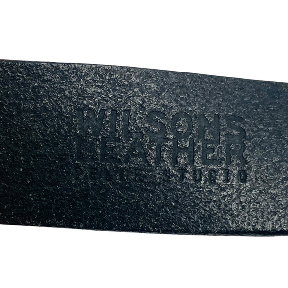 WILSON LEATHER Pelle Studio Italian Leather Belt in Black size 34 - Picture 4 of 7